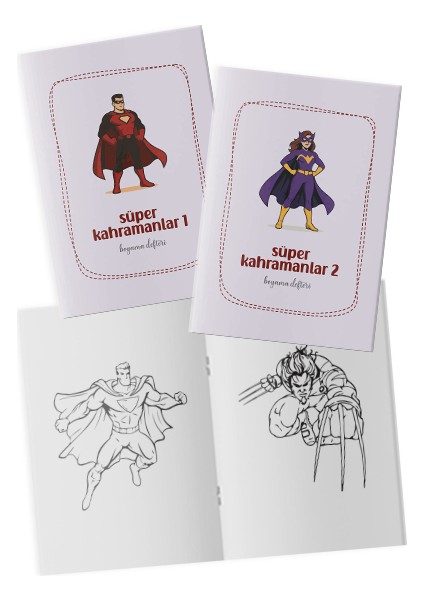 Süper Kahramanlar Boyama Kitabı 2'li Set