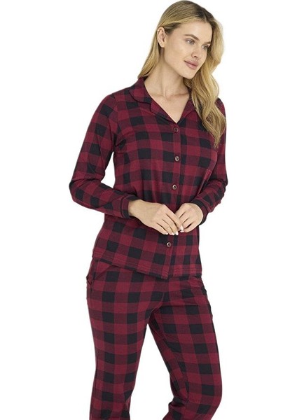 Kadın Mürdüm Pijama Takımı 9209-K fırsatları