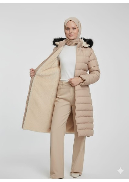 Kadın Genç Spor Büyük Beden Içi Tamemen Kürklü Şişme Mont fiyatları