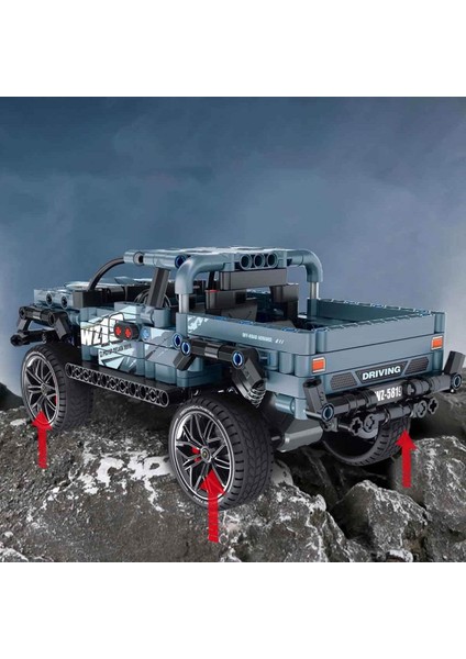 Çek Bırak Mavi Pick Up – Yapım Parçalı Suv Oyuncak 463 Parça modelleri