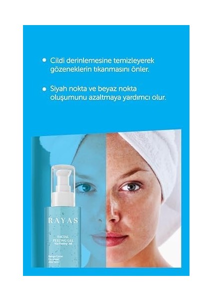 Rayas Arındırıcı ve Aydınlatıcı Yüz Peelingi Beluga Havyarı, Aloe Vera ve Salatalık Özlü 100 ml modelleri