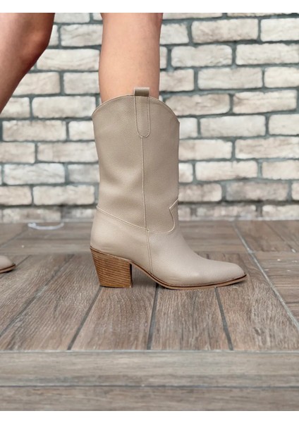 Alora Büyük Numara Uzun Kovboy Kadın Botu Suni Deri Western Stil fırsatları