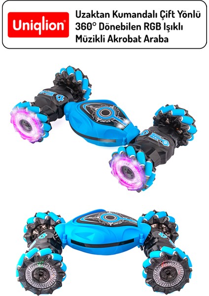 Uzaktan Kumandalı Çift Yönlü 360 Dönebilen Rgb Işıklı Akrobat Araba fiyatları