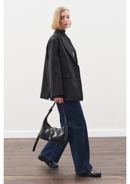 Oversıze Kesim Blazer Ceket Siyah fiyatları