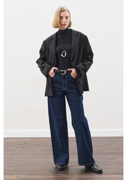Oversıze Kesim Blazer Ceket Siyah modelleri