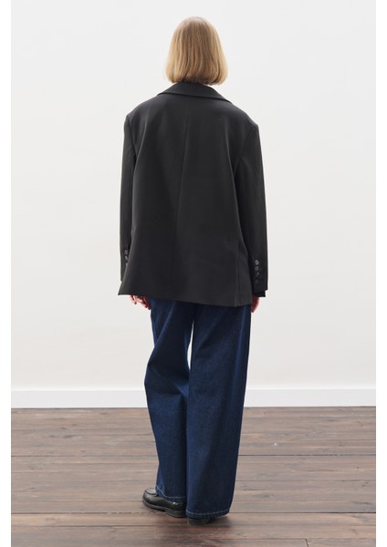 Oversıze Kesim Blazer Ceket Siyah