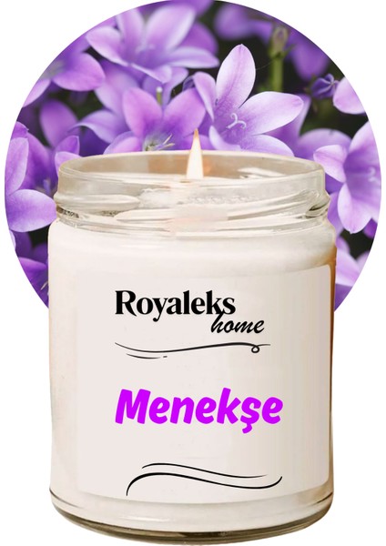 Doğal Özel Seri Kokulu Dekoratif Kavanoz Mum 210 cc - Menekşe Esansı - Ryl