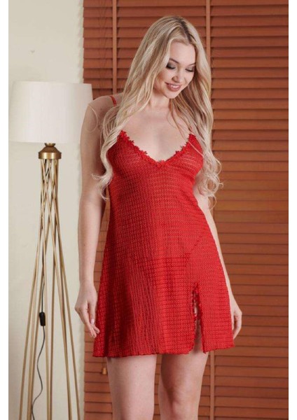 Kadın Şık Rahat Fantezi Gecelik - Kırmızı fiyatları