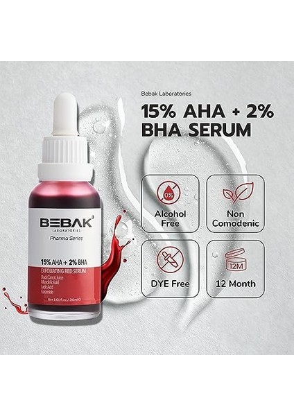 Bebak Pharma Serisi Peeling Kırmızı Serum 30 ml fiyatları
