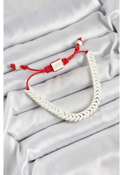 Pirinç Asansörlü Beyaz Juju Kadın Bileklik