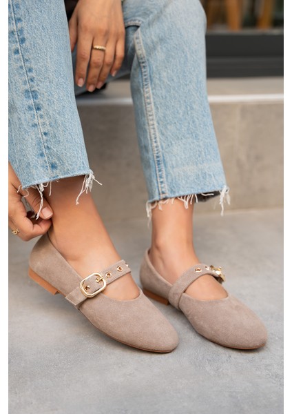 Victor Vizon Süet Gold Tokalı Babet