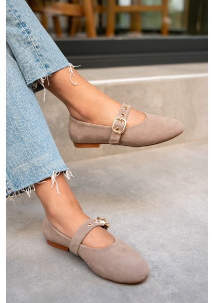 Victor Vizon Süet Gold Tokalı Babet fiyatları