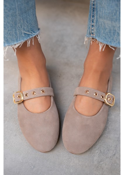 Victor Vizon Süet Gold Tokalı Babet modelleri