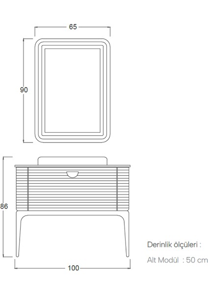 Kapadokya Banyo Dolabı 100 cm fırsatları