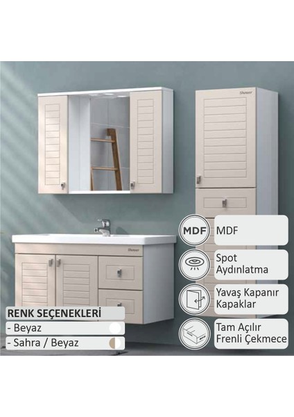 Alder Banyo Dolabı 100 cm (Boy Dolabı Dahil Değildir.) fiyatları