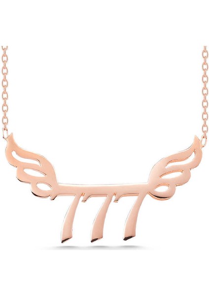 Gümüş Rose 777 Melek Sayısı Kadın Kolye