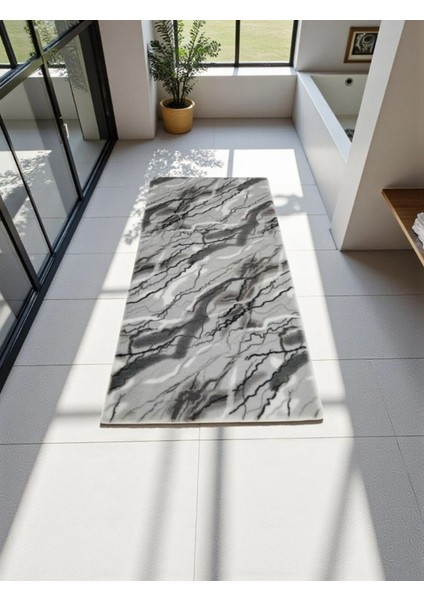 Home Marble Banyo Mutfak Özel Kesim Salon Halı Gri 75X110CM Yıkanabilir Kaymaz Taban 1 Adet