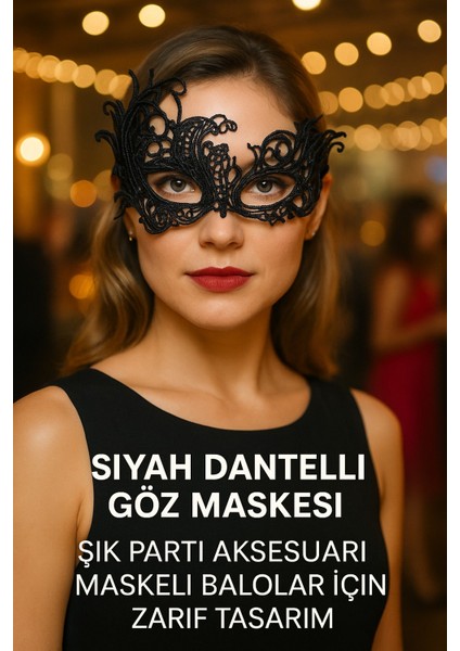 Siyah Dantelli Göz Maskesi Şık Parti Aksesuarı Maskeli Balolar Için Zarif Tasarım modelleri