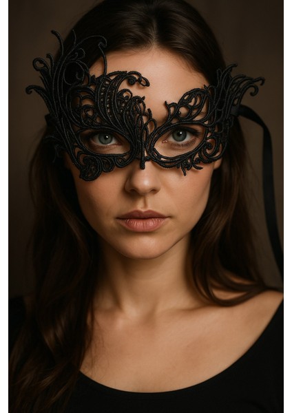 Siyah Dantelli Göz Maskesi Şık Parti Aksesuarı Maskeli Balolar Için Zarif Tasarım fırsatları