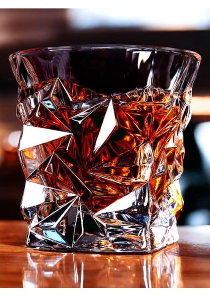 Adet Şeffaf Premium Irlanda Tasarımı Viski Bardağı Kokteyl ve Burbon