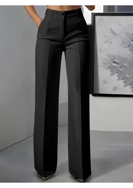 Mdb Kadın Yüksek Bel Cepli Ithal Krep Pantolon modelleri