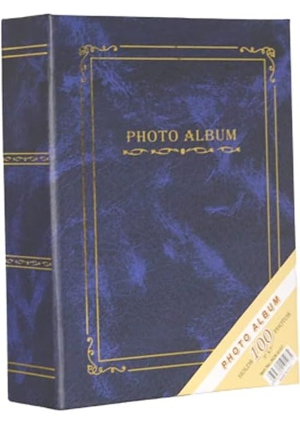 13X18CM 100 Fotoğraf Kapasiteli Ciltbezli Lüks Fotoğraf Albümü (Mavi)