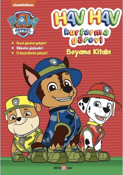 Paw Patrol Hav Hav Kurtarma Görevi Boyama Kitabı