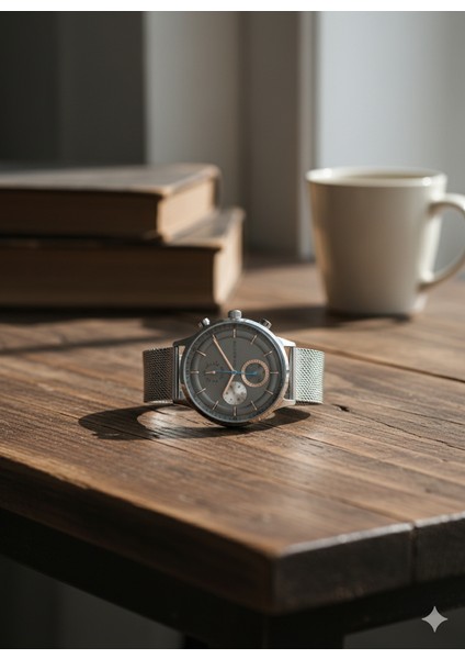 Erkek Kol Saati Gümüş Renk, Gümüş Kadran - Şık Hasır Kordon, 2 Yıl Garantili fiyatları