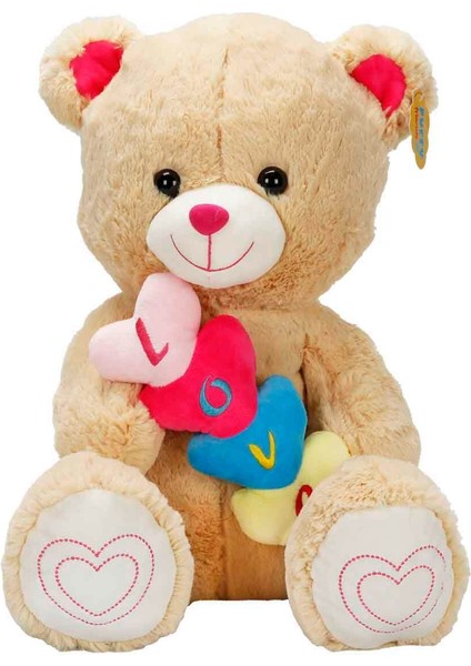 Kalpli Peluş Ayı 45 cm - Açık Kahverengi