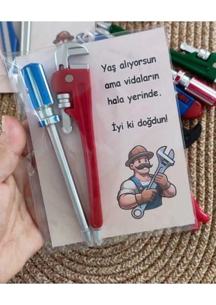 Komik Doğum Günü Hediyeliği Usta Temalı Kalem Seti