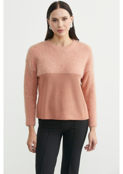 Oversize Yumuşak Dokulu Triko Kazak - Gül Kurusu