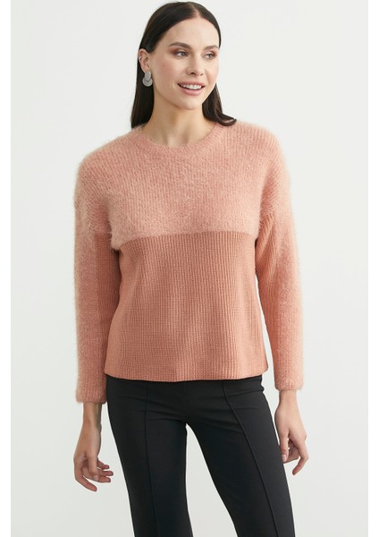 Oversize Yumuşak Dokulu Triko Kazak - Gül Kurusu fiyatları