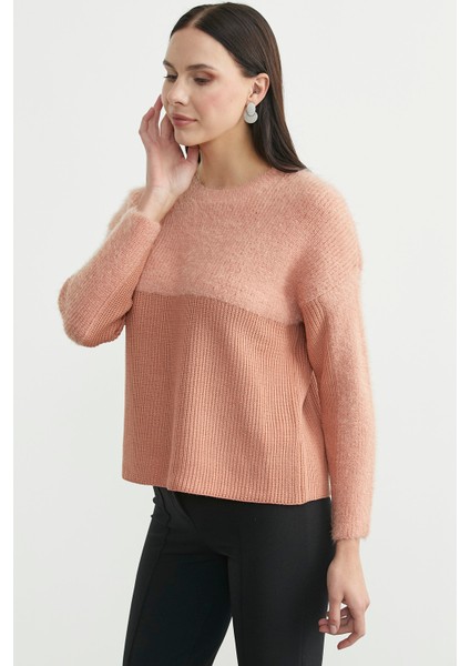 Oversize Yumuşak Dokulu Triko Kazak - Gül Kurusu fırsatları