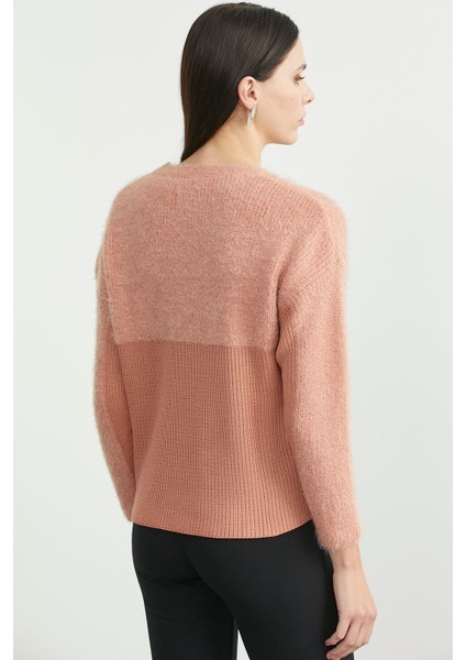 Oversize Yumuşak Dokulu Triko Kazak - Gül Kurusu indirimleri