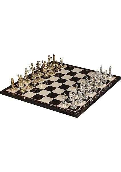 Boy Metal Roma Satranç Takımı Parlak ve Ceviz Tahtası modelleri