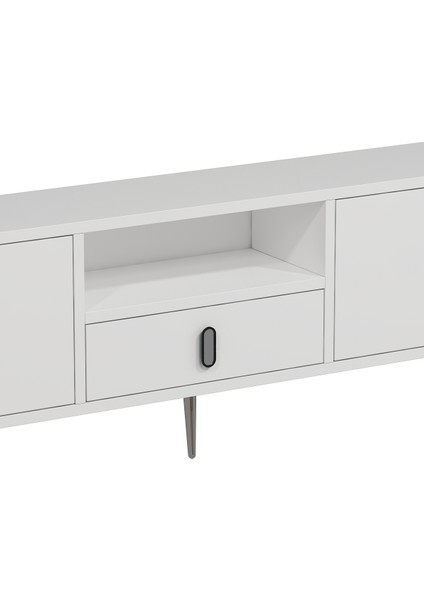 1323DROPDD-32 Tv Sehpası Beyaz-Gümüş fırsatları