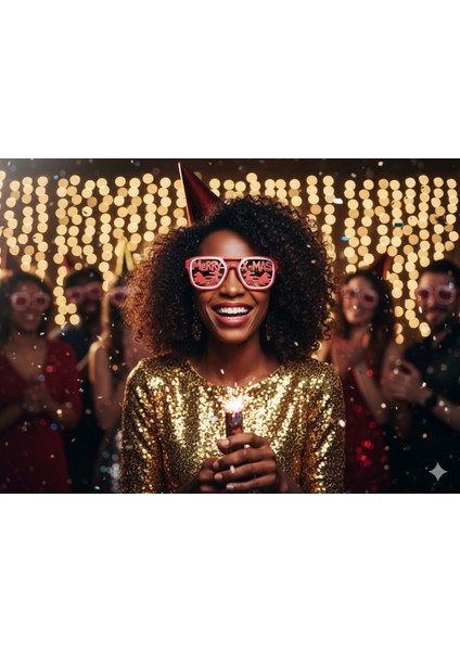 Yılbaşı Parti Gözlüğü X-Mas modelleri