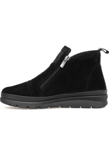 Elit Celindra Kadın Hakiki Süet Deri Düz Bot Siyah modelleri