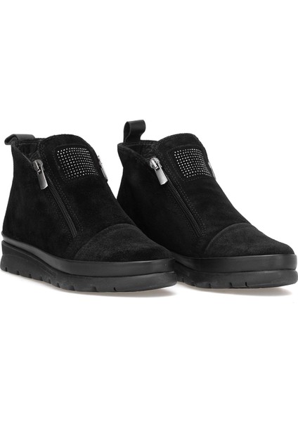 Elit Celindra Kadın Hakiki Süet Deri Düz Bot Siyah fırsatları