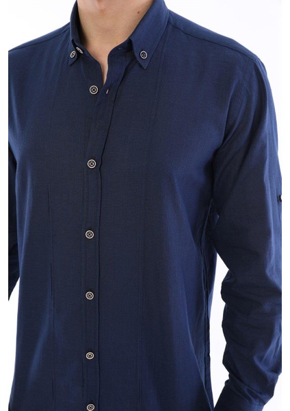 G921 Dewberry Erkek Gömlek-Lacivert modelleri