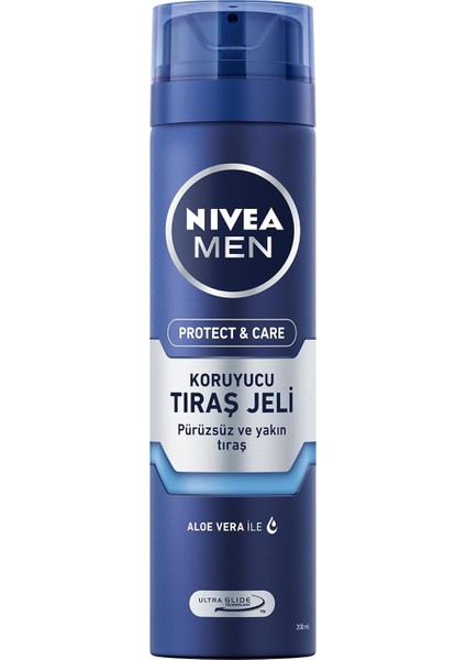 Nıvea Men Erkek Nemlendirici Tıraş Jeli Protect&care 200 Ml, Kuru Ciltler Için, Pürüzsüz Tıraş