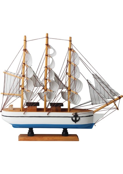 Dekoratif Ahşap El Yapımı Yelkenli Gemi Maketi Masaüstü Biblo Ev Ofis Hediyesi 40 Cm. Model F modelleri