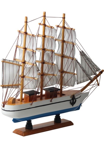 Dekoratif Ahşap El Yapımı Yelkenli Gemi Maketi Masaüstü Biblo Ev Ofis Hediyesi 40 Cm. Model F indirimleri