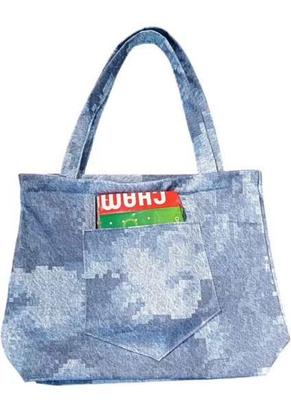 Blujin Desenli Piknik ve Deniz Cepli Fermuarlı Çanta - Mavi indirimleri