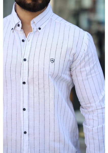 Erkek Pamuklu Çizgi Desenli Gömlek modelleri