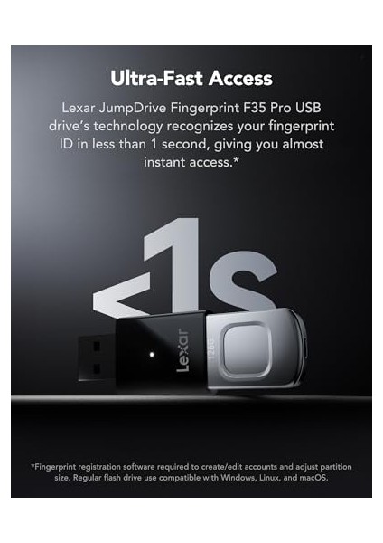 Jumpdrive Fingerprint F35 Pro 128 GB USB 3.0 Sürücü, 400 Mb/s'ye Kadar OKUMA/300 Mb/s Yazma, USB Bellek, 10 Parmak Izi Kimliğine Izin Verilir, Bellek Çubuğu, Pc/laptop (LJDF35P128G-RNBNG) modelleri
