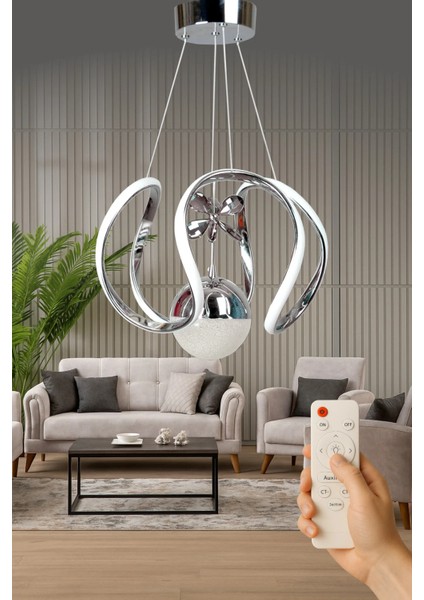 Luna Model Kumandalı 3 Renk Salon Yemek Çocuk Odası Hol Antre Koridor LED Sarkıt Avize