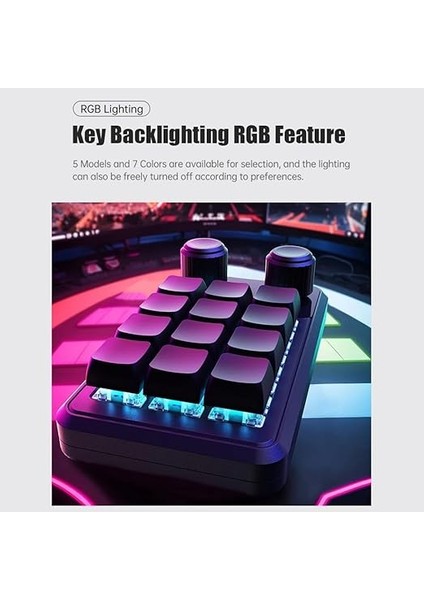 Programlama Makro Kablolu Klavye Özel Rgb 12 Tuşlu Kopyala Yapıştır Düğmesi Mini Klavye Oyun Hotswap Macropad Siyah fiyatları