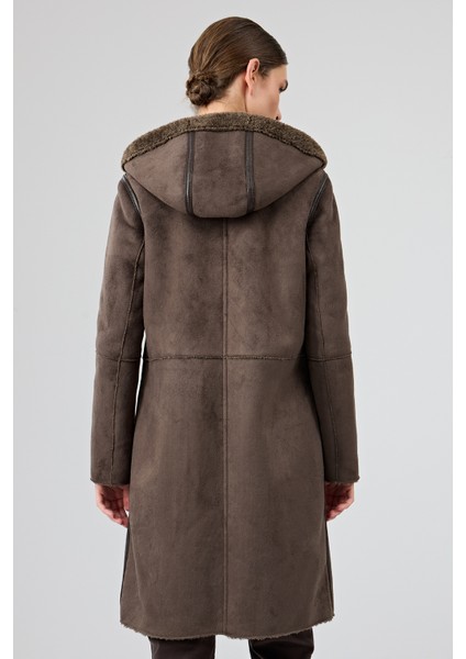 Fiorentini Kadın Kahverengi Çift Taraflı Kapüşonlu Teddy Kaban 25WGP53149F modelleri