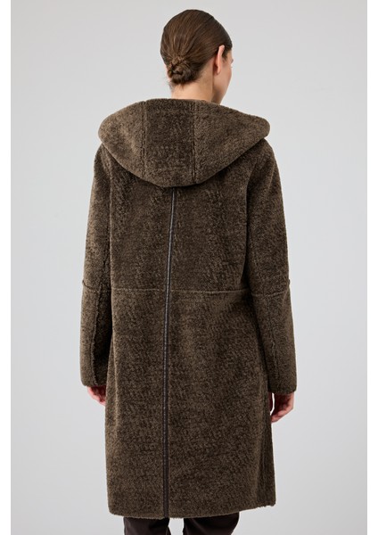 Fiorentini Kadın Kahverengi Çift Taraflı Kapüşonlu Teddy Kaban 25WGP53149F